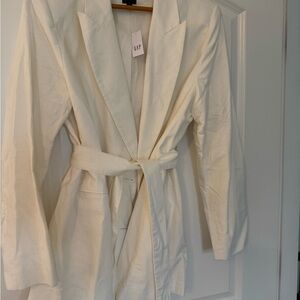 GAP Off-White Tailored Linen Blazer